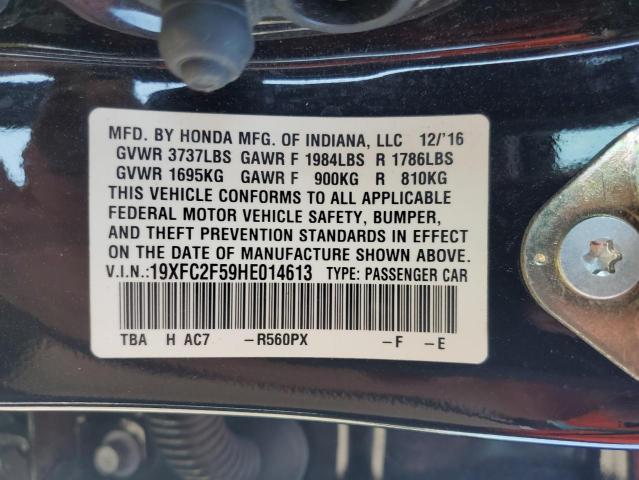 Photo 10 from auction – 2017 HONDA CIVIC LX with VIN 19XFC2F59HE014613