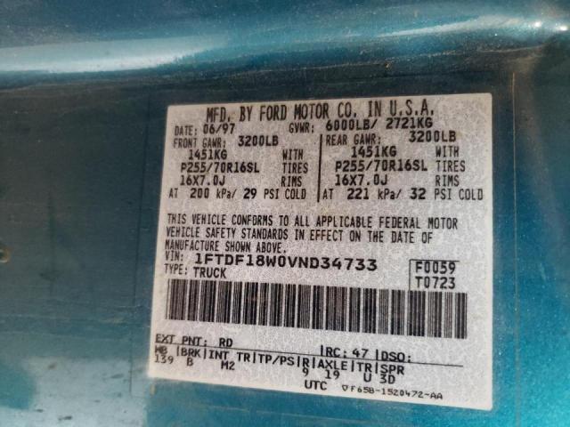 Photo 10 from auction – 1997 FORD F150 with VIN 1FTDF18W0VND34733
