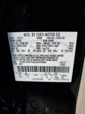 Photo 10 from auction – 2012 FORD ESCAPE XLS with VIN 1FMCU0C74CKA75699