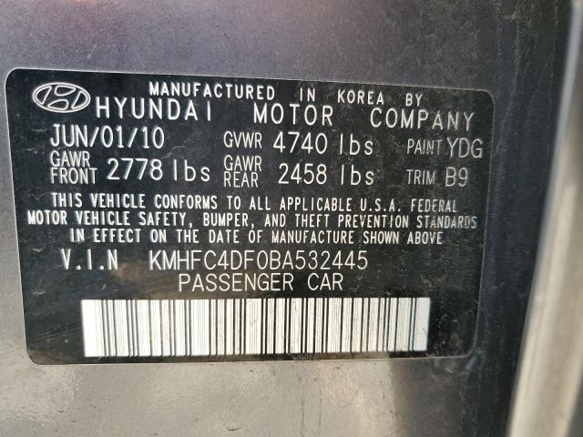 Photo 10 from auction – 2011 HYUNDAI AZERA GLS with VIN KMHFC4DF0BA532445