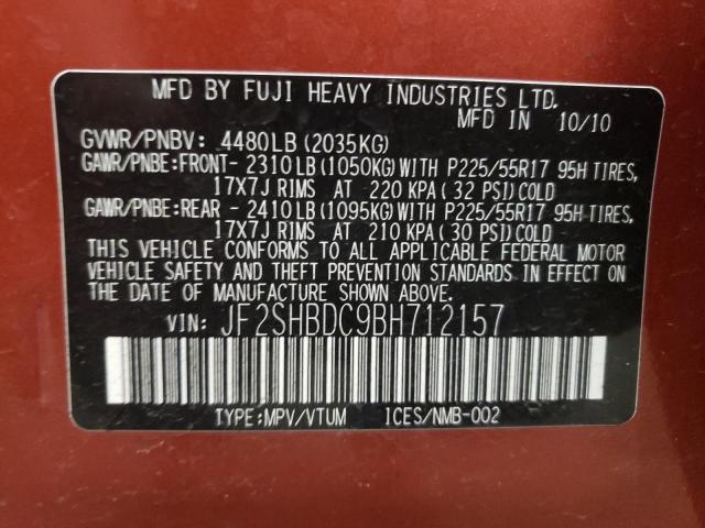 Photo 10 from auction – 2011 SUBARU FORESTER 2 with VIN JF2SHBDC9BH712157