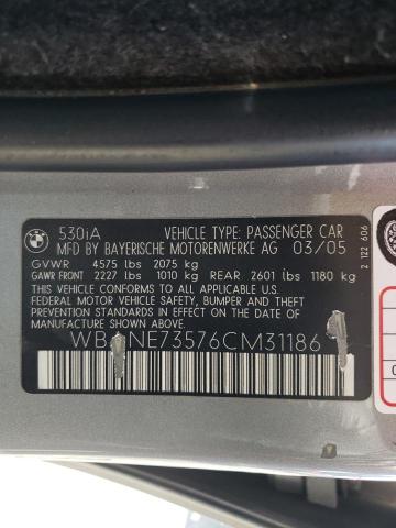 Photo 10 from auction – 2006 BMW 530 I with VIN WBANE73576CM31186