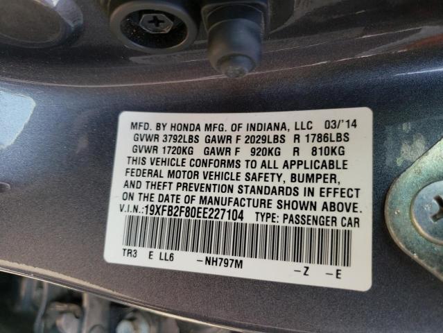 Photo 10 from auction – 2014 HONDA CIVIC EX with VIN 19XFB2F80EE227104