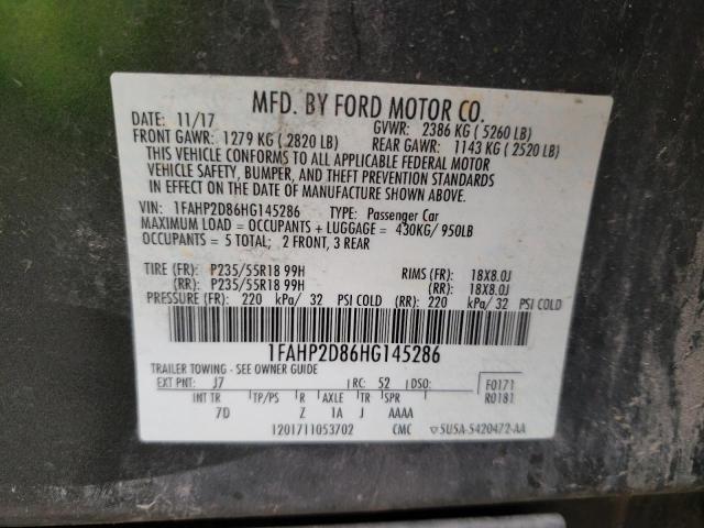 Photo 10 from auction – 2017 FORD TAURUS SE with VIN 1FAHP2D86HG145286