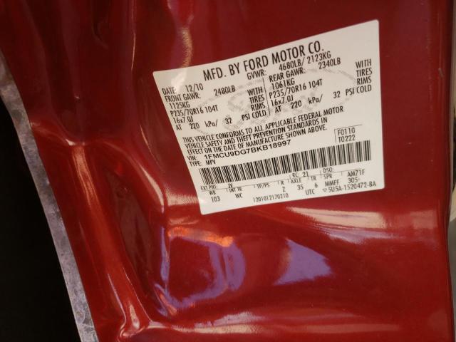 Photo 10 from auction – 2011 FORD ESCAPE XLT with VIN 1FMCU9DG7BKB18997