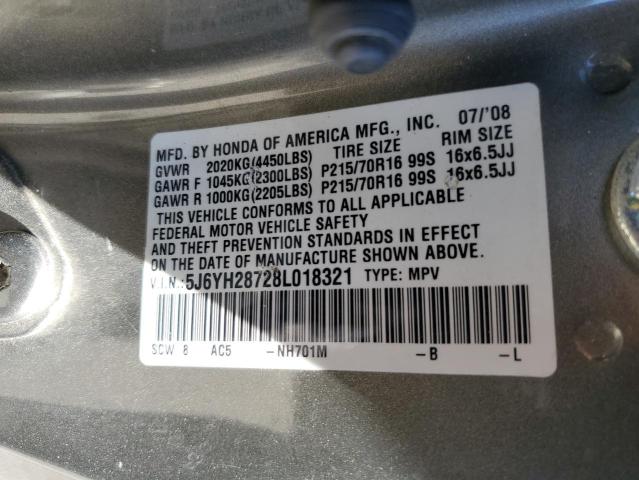 Photo 10 from auction – 2008 HONDA ELEMENT EX with VIN 5J6YH28728L018321