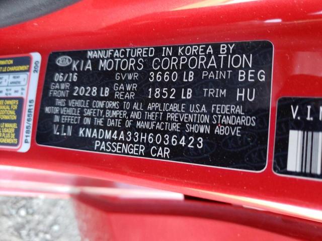 Photo 10 from auction – 2017 KIA RIO LX with VIN KNADM4A33H6036423