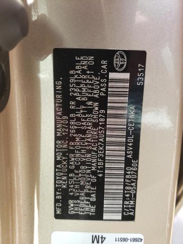 Photo 10 from auction – 2010 TOYOTA CAMRY BASE with VIN 4T1BF3EK7AU571879