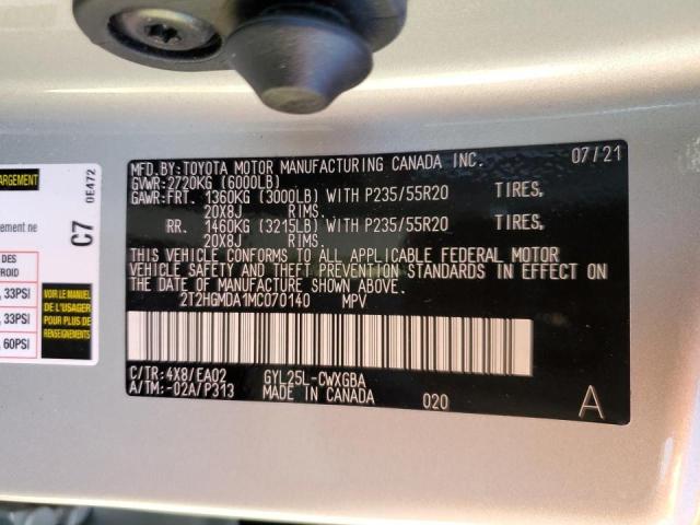 Photo 10 from auction – 2021 LEXUS RX 450H with VIN 2T2HGMDA1MC070140