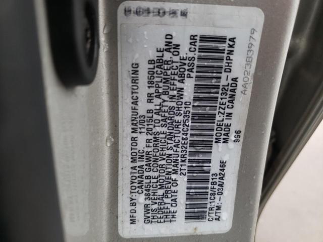 Photo 10 from auction – 2004 TOYOTA COROLLA MA with VIN 2T1KR32E84C253510