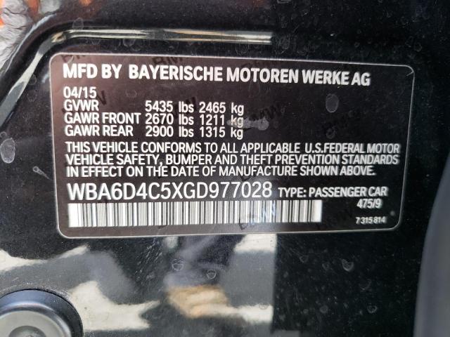 Photo 10 from auction – 2016 BMW 650 I GRAN with VIN WBA6D4C5XGD977028