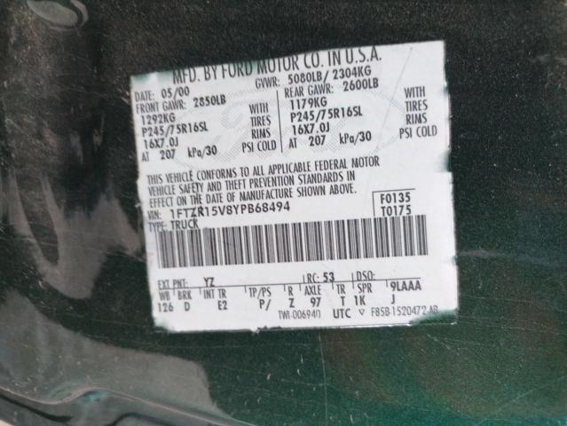 Photo 10 from auction – 2000 FORD RANGER SUP with VIN 1FTZR15V8YPB68494