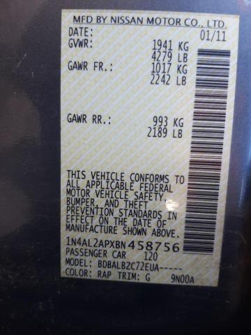 Photo 10 from auction – 2011 NISSAN ALTIMA BAS with VIN 1N4AL2APXBN458756