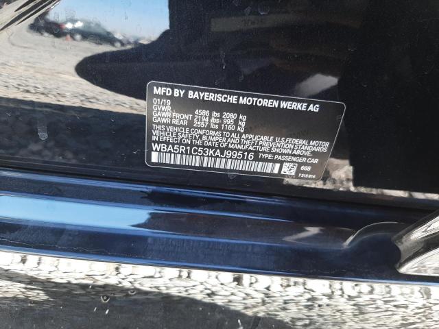 Photo 10 from auction – 2019 BMW 330I with VIN WBA5R1C53KAJ99516