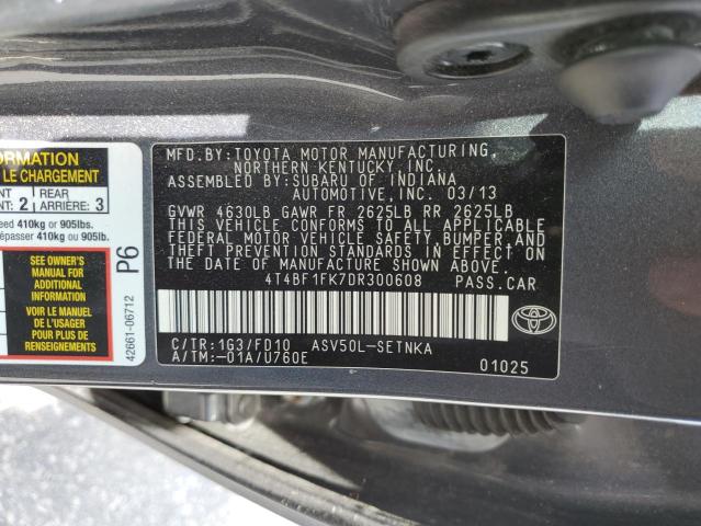 Photo 10 from auction – 2013 TOYOTA CAMRY L with VIN 4T4BF1FK7DR300608