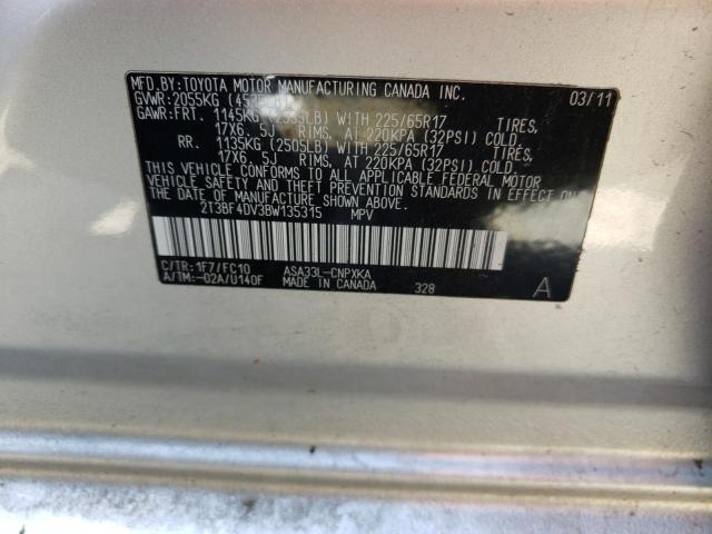 Photo 10 from auction – 2011 TOYOTA RAV4 with VIN 2T3BF4DV3BW135315