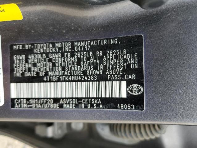 Photo 10 from auction – 2017 TOYOTA CAMRY LE with VIN 4T1BF1FK4HU424383