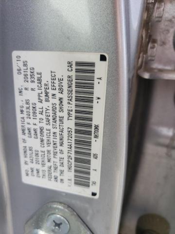 Photo 10 from auction – 2010 HONDA ACCORD EX with VIN 1HGCP2F71AA172057