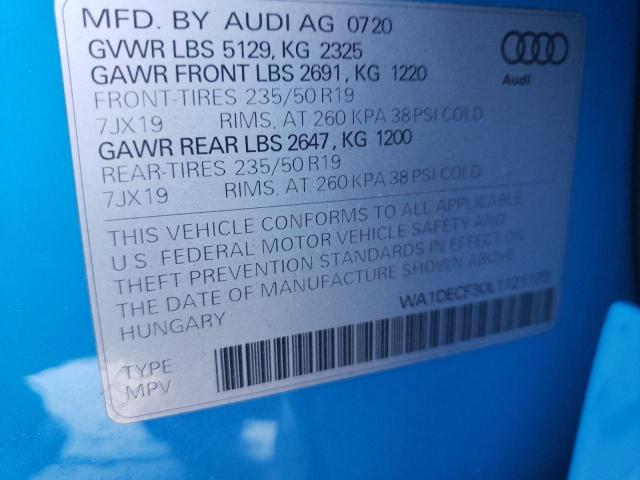 Photo 10 from auction – 2020 AUDI Q3 PREMIUM with VIN WA1DECF30L1121173