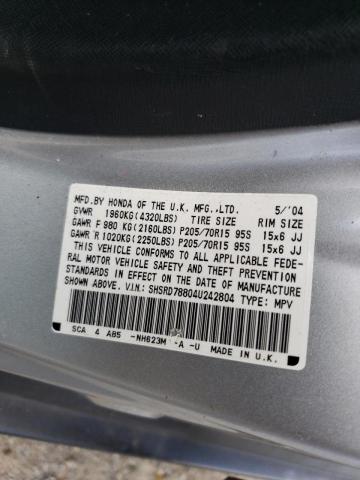 Photo 10 from auction – 2004 HONDA CR-V EX with VIN SHSRD78804U242804