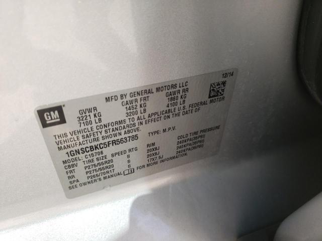 Photo 10 from auction – 2015 CHEVROLET TAHOE C150 with VIN 1GNSCBKC5FR563785