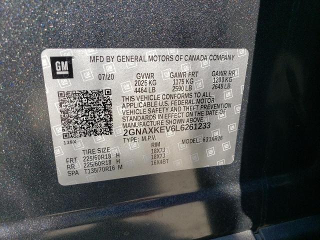 Photo 10 from auction – 2020 CHEVROLET EQUINOX LT with VIN 2GNAXKEV6L6261233
