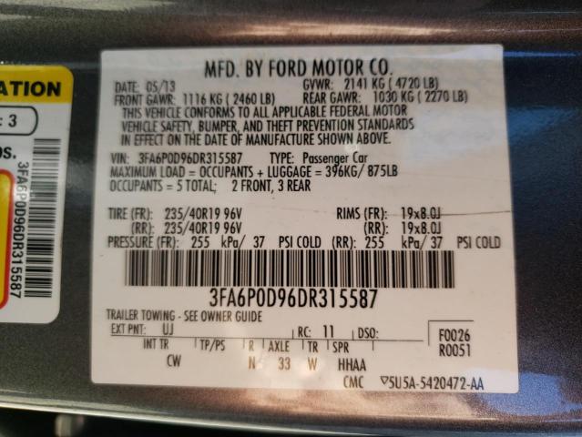 Photo 10 from auction – 2013 FORD FUSION TIT with VIN 3FA6P0D96DR315587