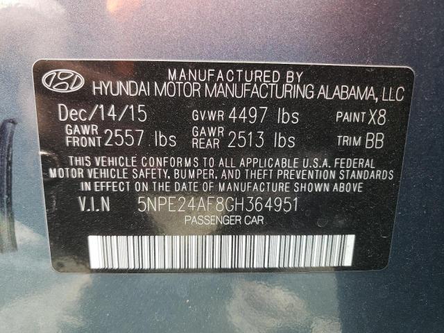 Photo 10 from auction – 2016 HYUNDAI SONATA SE with VIN 5NPE24AF8GH364951