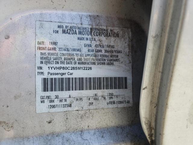 Photo 10 from auction – 2008 MAZDA 6 I with VIN 1YVHP80C285M12226