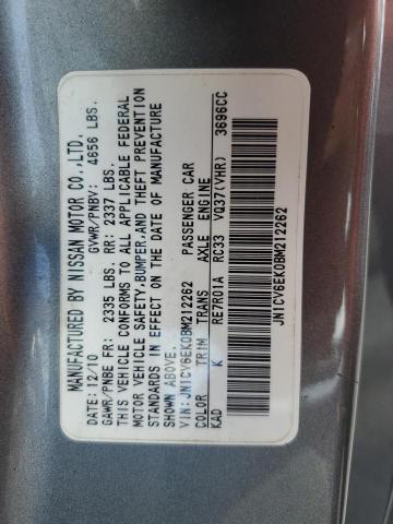 Photo 10 from auction – 2011 INFINITI G37 BASE with VIN JN1CV6EK0BM212262