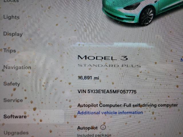 Photo 8 from auction – 2021 TESLA MODEL 3 with VIN 5YJ3E1EA5MF057775