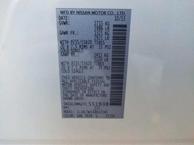 Photo 10 from auction – 2015 INFINITI QX60 with VIN 5N1AL0MN2FC551938