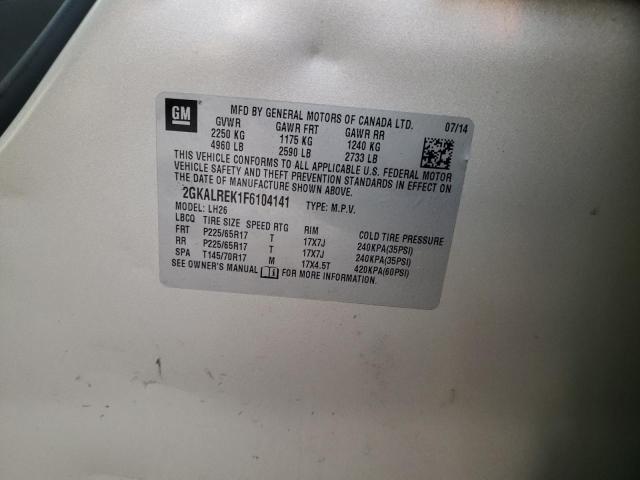 Photo 10 from auction – 2015 GMC TERRAIN SL with VIN 2GKALREK1F6104141