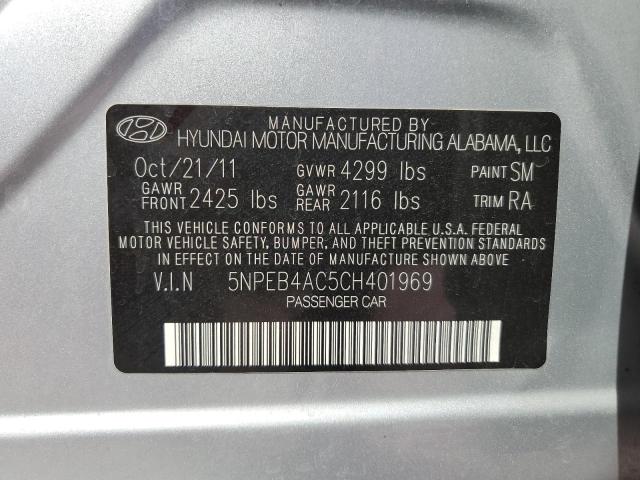 Photo 10 from auction – 2012 HYUNDAI SONATA GLS with VIN 5NPEB4AC5CH401969