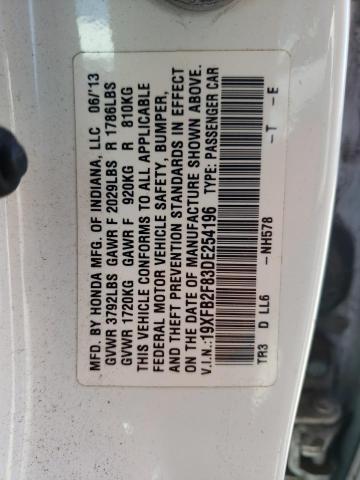 Photo 10 from auction – 2013 HONDA CIVIC EX with VIN 19XFB2F83DE254196
