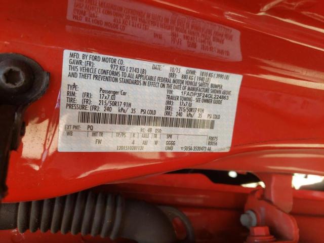 Photo 10 from auction – 2016 FORD FOCUS SE with VIN 1FADP3F24GL224863