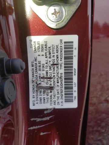 Photo 10 from auction – 2013 HONDA CIVIC LX with VIN 2HGFB2F53DH503916