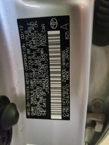 Photo 10 from auction – 2012 TOYOTA PRIUS with VIN JTDKN3DU1C1511272