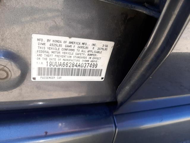 Photo 10 from auction – 2004 ACURA TL with VIN 19UUA66284A037499