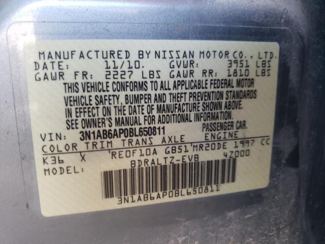 Photo 10 from auction – 2011 NISSAN SENTRA 2.0 with VIN 3N1AB6AP0BL650811