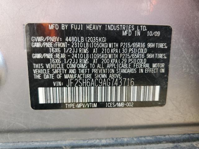 Photo 10 from auction – 2010 SUBARU FORESTER 2 with VIN JF2SH6AC9AG743716
