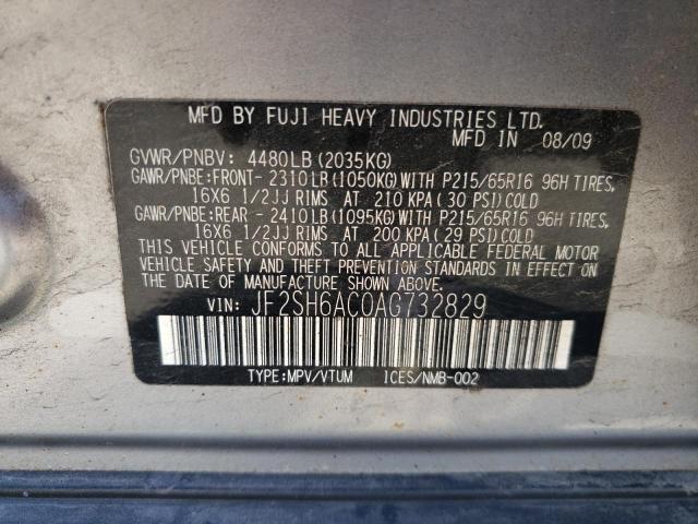 Photo 10 from auction – 2010 SUBARU FORESTER 2 with VIN JF2SH6AC0AG732829