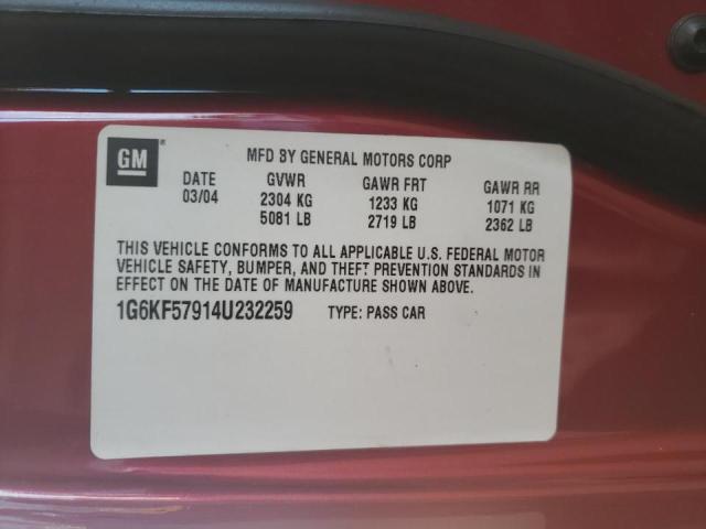 Photo 10 from auction – 2004 CADILLAC DEVILLE DT with VIN 1G6KF57914U232259