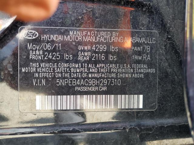 Photo 10 from auction – 2011 HYUNDAI SONATA GLS with VIN 5NPEB4AC9BH297310