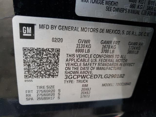 Photo 10 from auction – 2020 CHEVROLET SILVERADO with VIN 3GCPWCED7LG290182