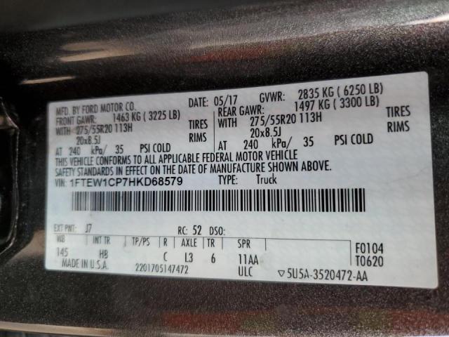 Photo 10 from auction – 2017 FORD F150 SUPER with VIN 1FTEW1CP7HKD68579