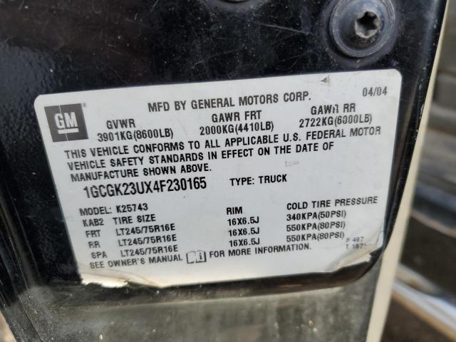 Photo 10 from auction – 2004 CHEVROLET SILVERADO with VIN 1GCGK23UX4F230165
