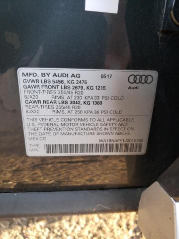 Photo 10 from auction – 2018 AUDI Q5 PREMIUM with VIN WA1BNAFY1J2015782