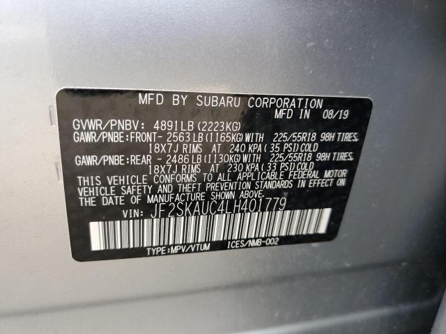 Photo 10 from auction – 2020 SUBARU FORESTER L with VIN JF2SKAUC4LH401779