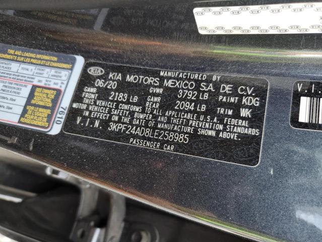 Photo 10 from auction – 2020 KIA FORTE FE with VIN 3KPF24AD8LE258985